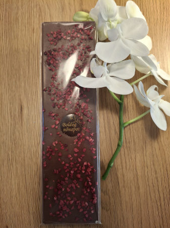 Táblás étcsokoládé liofilizált málnával100g